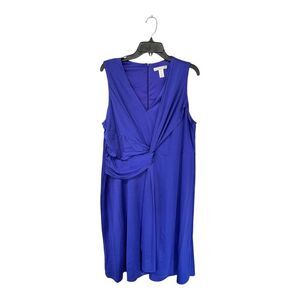 NWOT London Times | Magenta‎ Satin Cocktail Shirt Dress Plus Size 16W